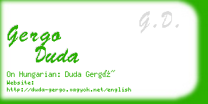 gergo duda business card